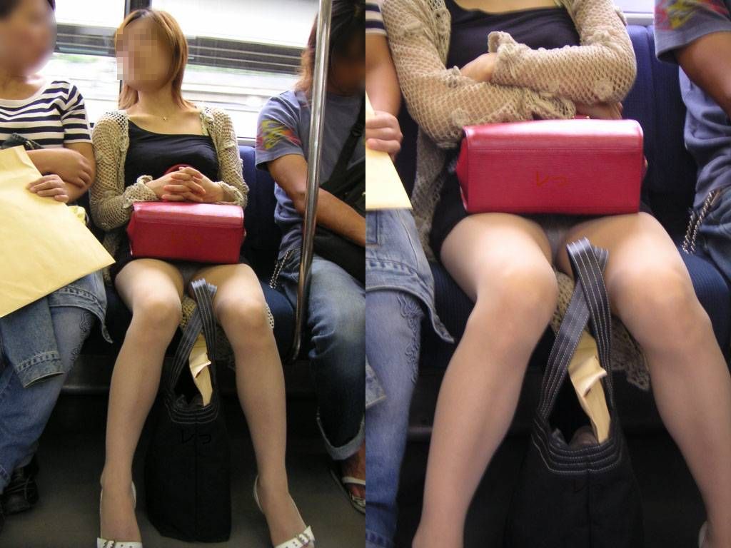 素人電車内パンチラ-12